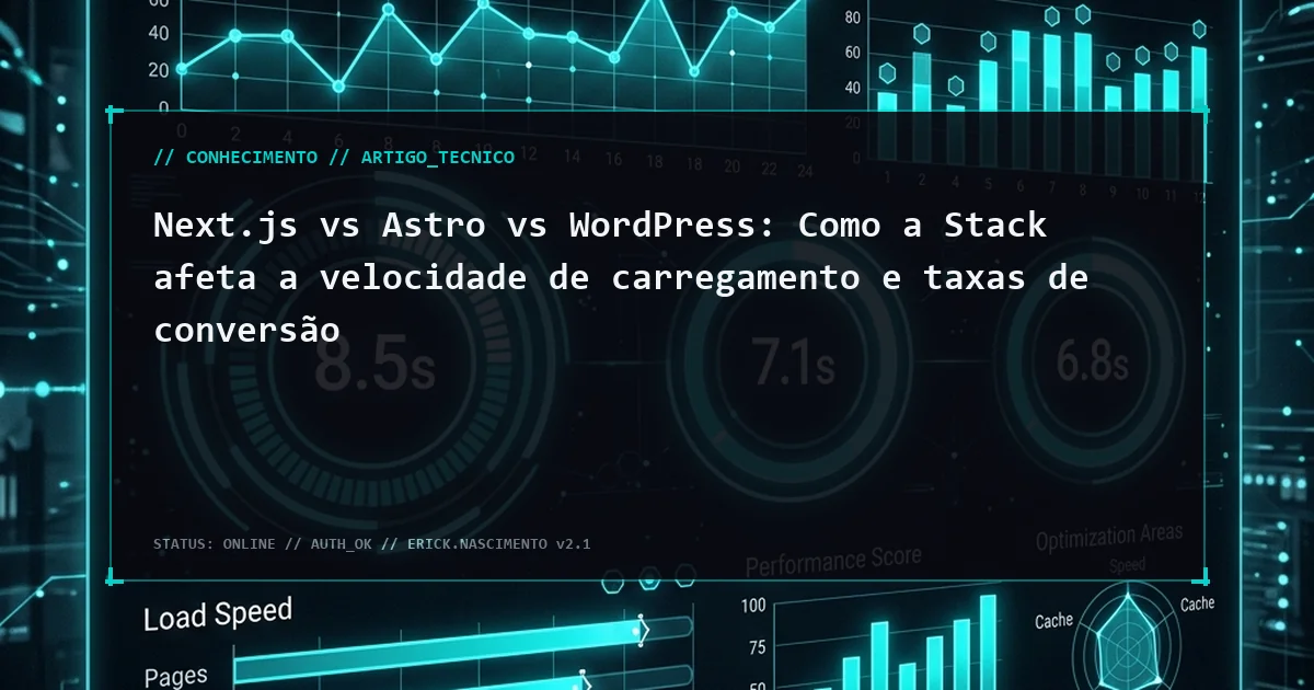 Next.js vs Astro vs WordPress: Como a Stack afeta a velocidade de carregamento e taxas de conversão